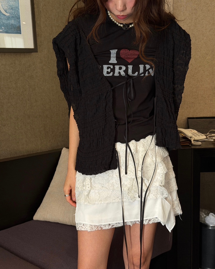 LOVE PULL韓國東大門直郵女士新品熱賣休閑時尚26春夏短裙LOVE PULL短裙