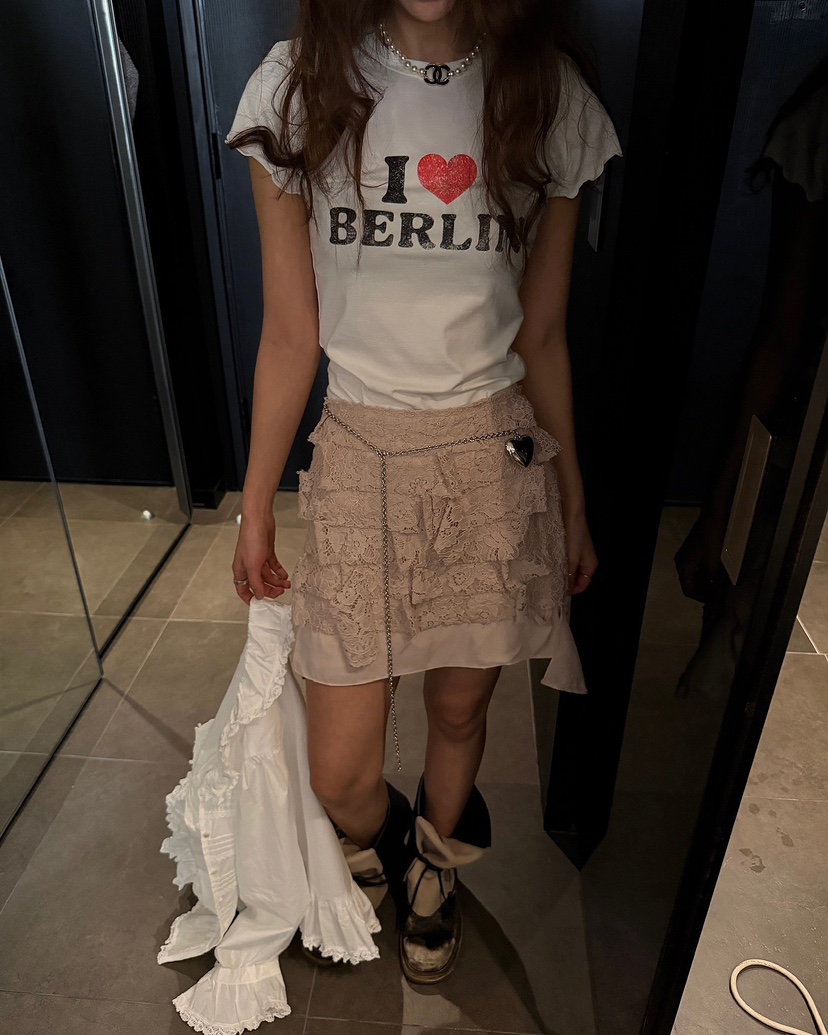 LOVE PULL韓國東大門直郵女士新品熱賣休閑時尚26春夏短裙LOVE PULL短裙