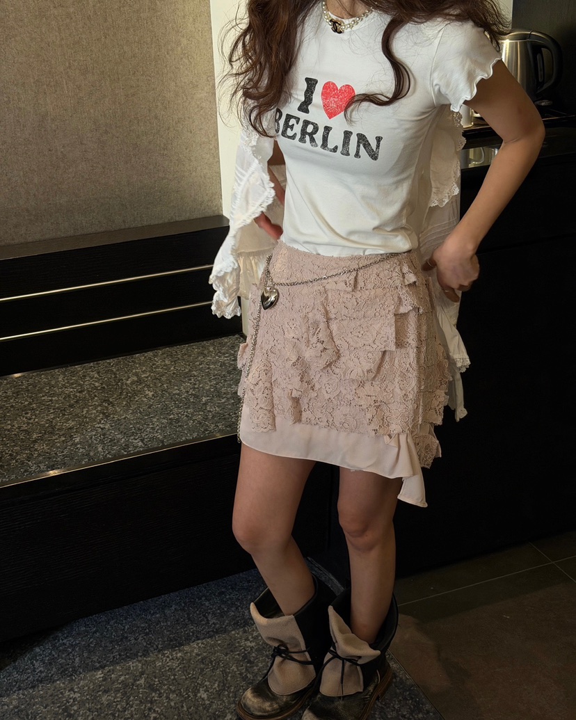 LOVE PULL韓國東大門直郵女士新品熱賣休閑時尚26春夏短裙LOVE PULL短裙