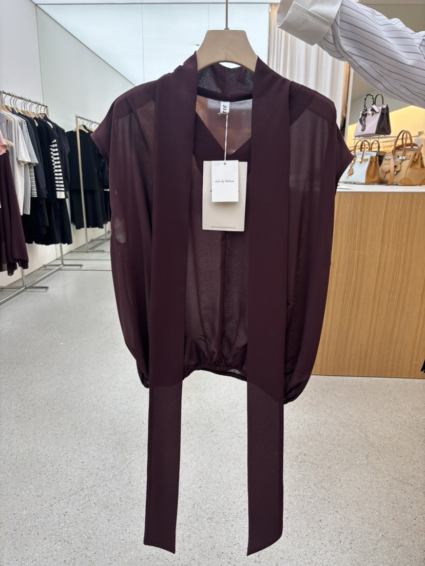 JUJU韓國代購女士新品推薦職業熱賣休閑襯衫蕾絲衫含脖帶JUJU襯衫/蕾絲衫圖色3