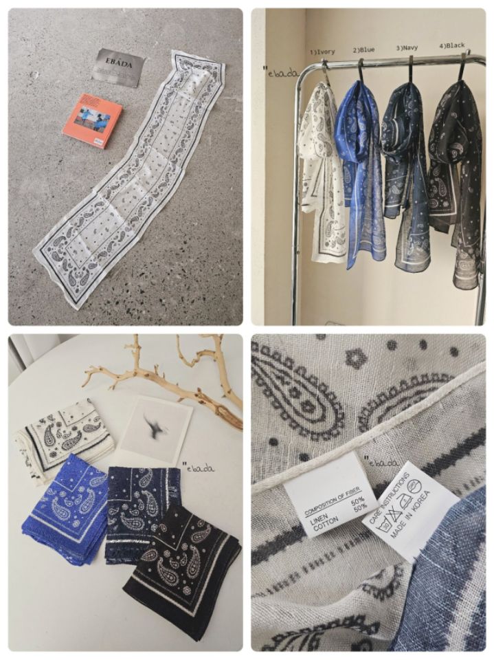 EBADA韓國直郵實拍女士新品休閑人氣職業26春夏圍巾披肩亞麻絨EBADA圍巾/披肩