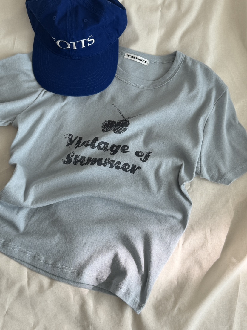 I MFACT韓國直郵實拍女裝新款休閑26春夏T恤不含內搭復古腰帶I MFACTT恤圖色3