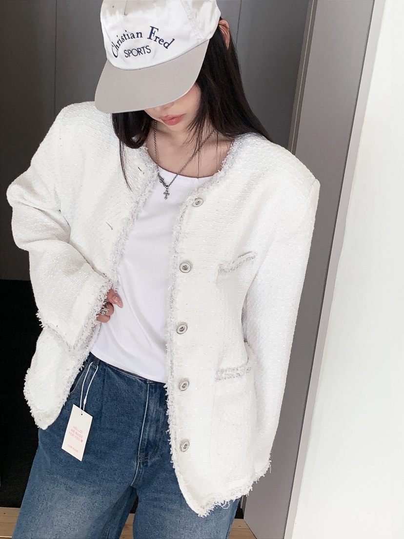 OURWAVE/OUR ROOM韓國直郵女士新款熱賣推薦夾克粗花呢Our Wave/Our Room夾克