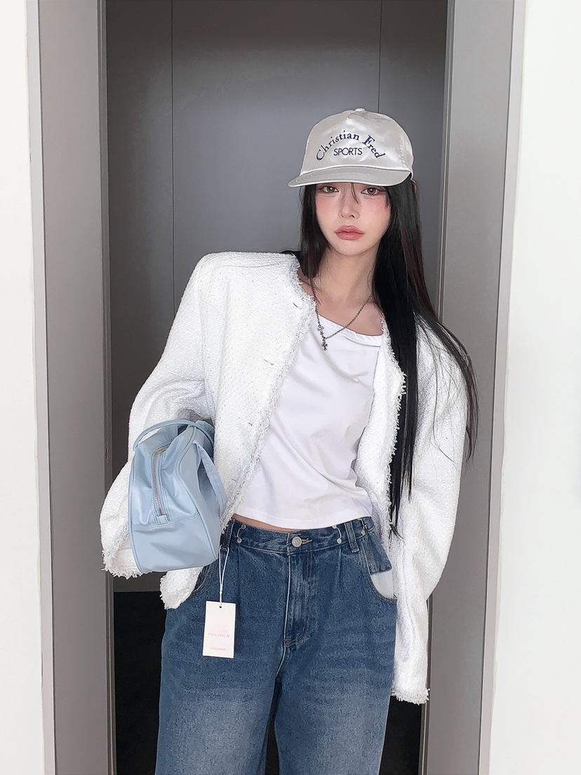 OURWAVE/OUR ROOM韓國直郵女士新款熱賣推薦夾克粗花呢Our Wave/Our Room夾克