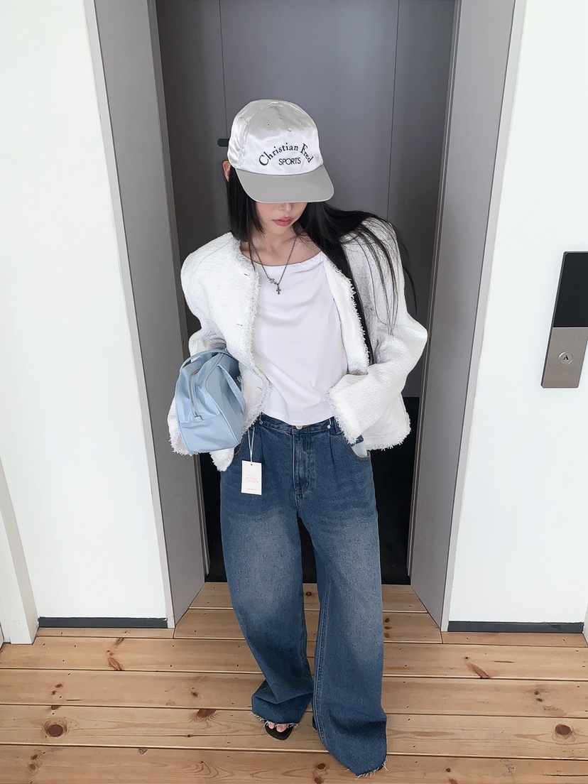 OURWAVE/OUR ROOM韓國直郵女士新款熱賣推薦夾克粗花呢Our Wave/Our Room夾克