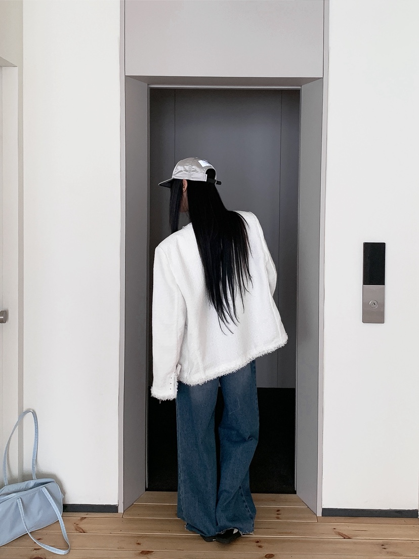 OURWAVE/OUR ROOM韓國直郵女士新款熱賣推薦夾克粗花呢Our Wave/Our Room夾克