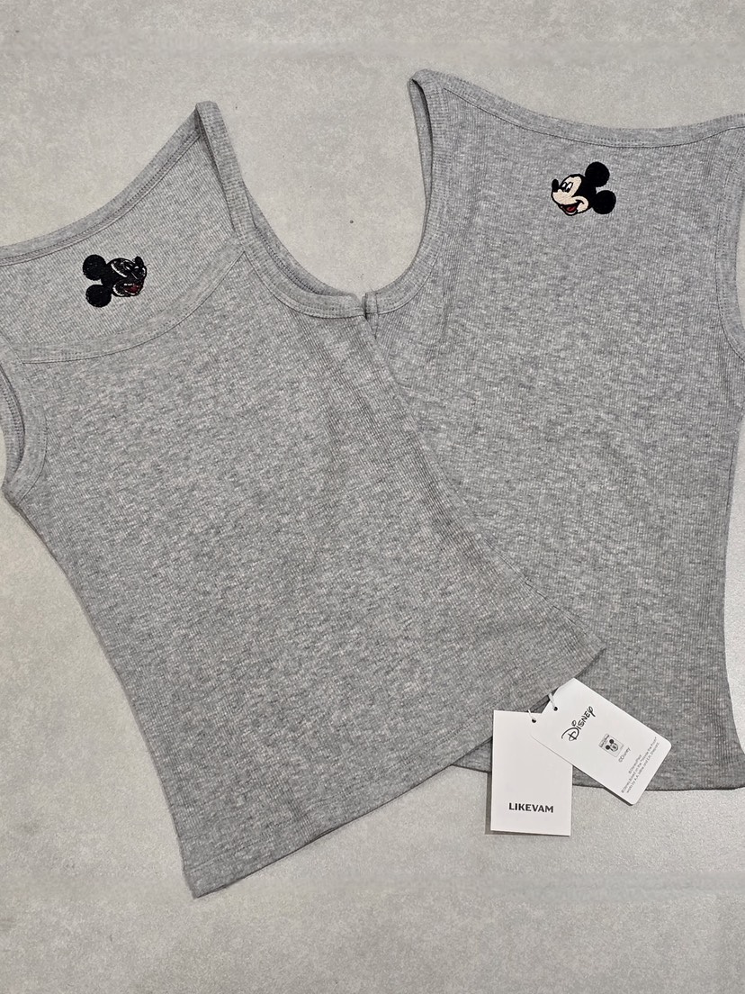 LIKEVAM韓國直郵實拍女裝新品人氣休閑熱賣推薦吊帶背心羅紋LIKEVAM吊帶/背心