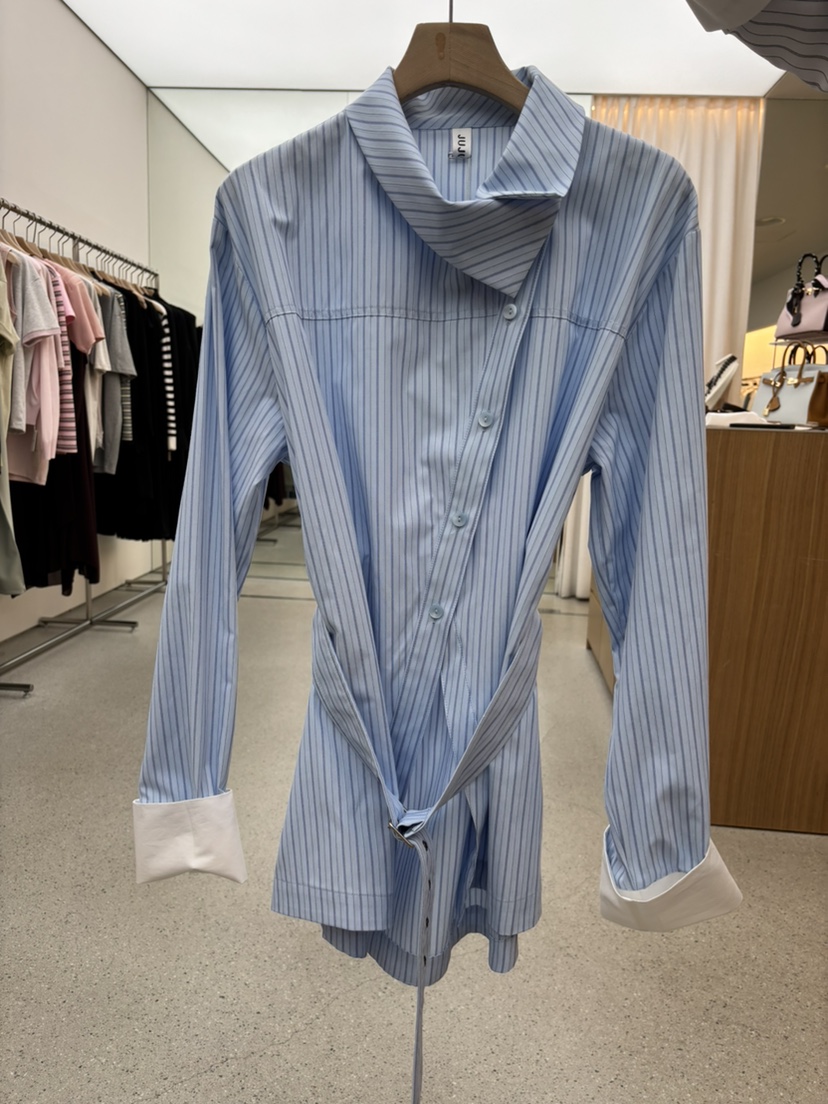 JUJU韓國東大門代購女士新款推薦26春夏襯衫蕾絲衫含腰帶JUJU襯衫/蕾絲衫圖色2