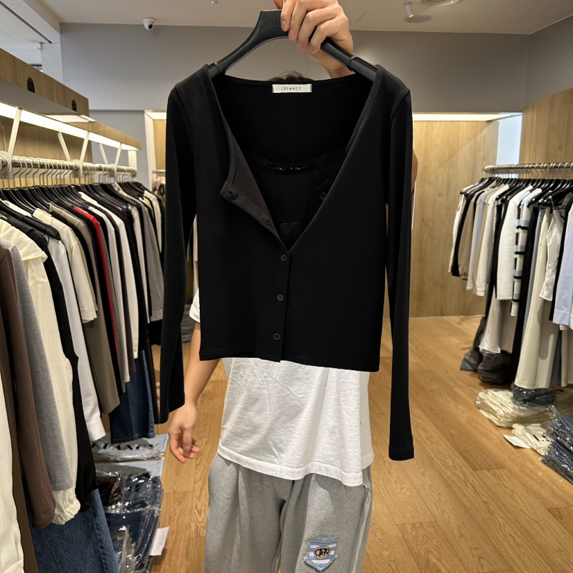 LEFANCY韓國直郵實拍女士新品職業推薦時尚熱賣休閑套裝蕾絲LEFANCY套裝圖色3