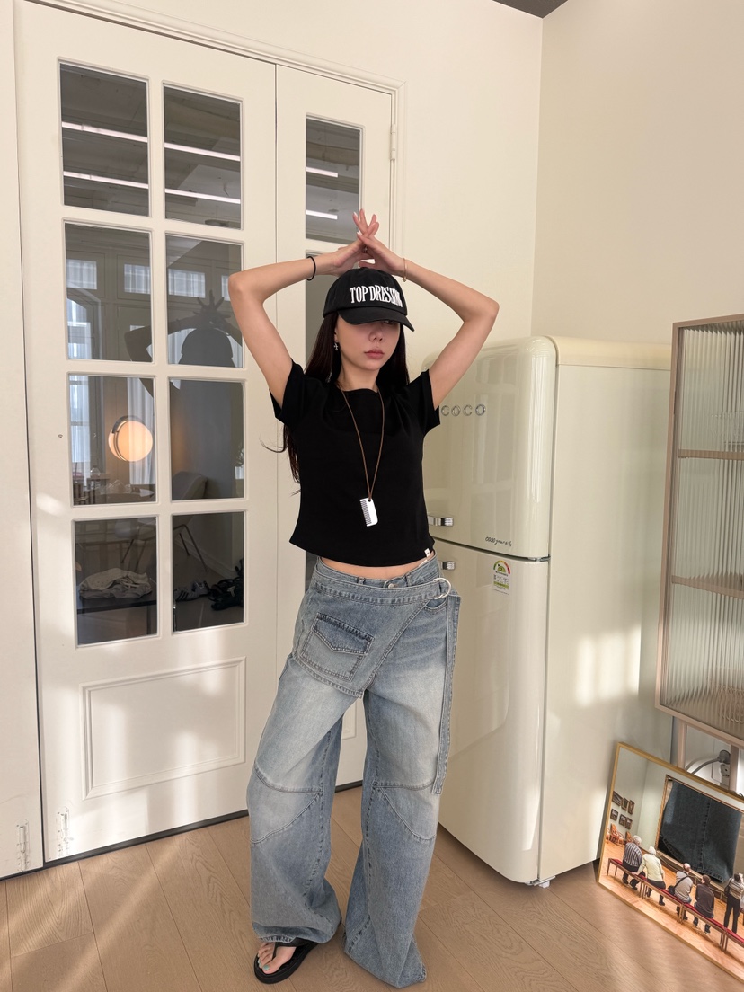 LUMIPLE韓國東大門代購女裝新品26春夏休閑熱賣推薦牛仔褲LUMIPLE牛仔褲