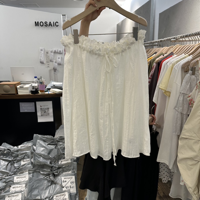 MOSAIC韓國直郵實拍女裝新款休閑熱賣26春夏吊帶背心紗布MOSAIC吊帶/背心圖色1