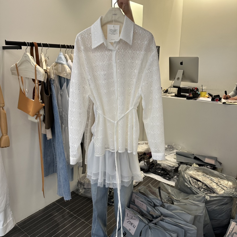 FIND-P韓國東大門代購女士新品推薦時尚26春夏襯衫蕾絲衫FIND-P襯衫/蕾絲衫圖色1
