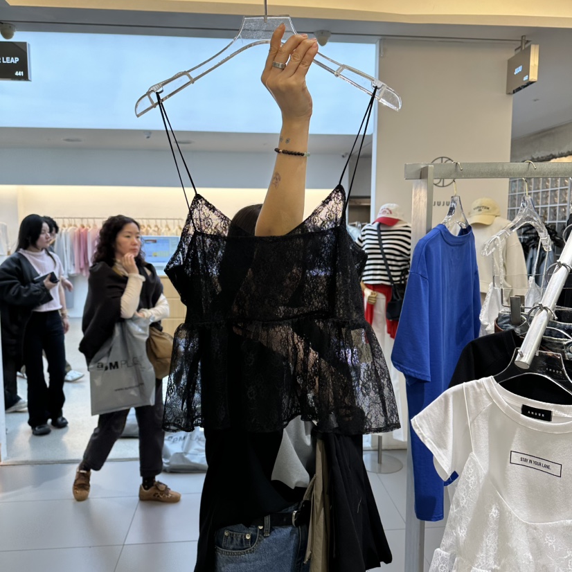 AMOUR韓國代購女士新款推薦26春夏人氣時尚休閑吊帶背心蕾絲AMOUR吊帶/背心