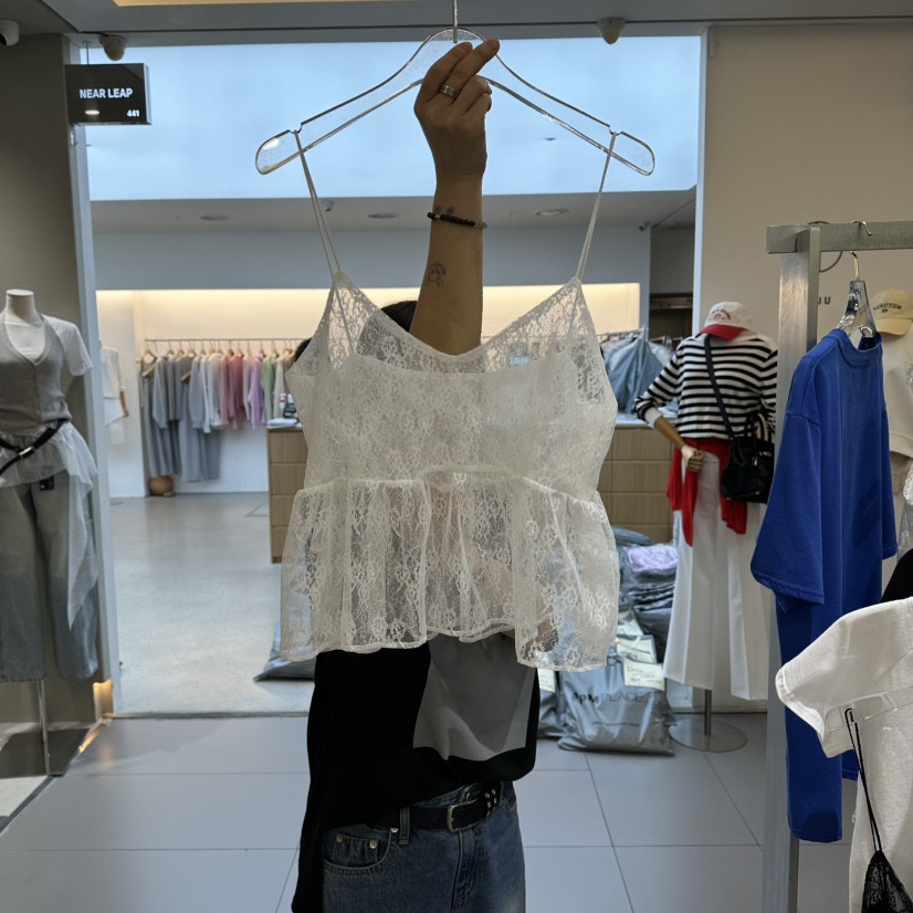 AMOUR韓國代購女士新款推薦26春夏人氣時尚休閑吊帶背心蕾絲AMOUR吊帶/背心圖色1