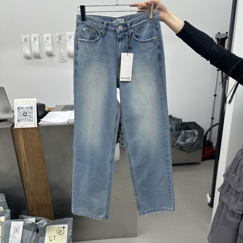 ENHANCE韓國代購女裝新款推薦人氣26春夏時尚熱賣牛仔褲開衩ENHANCE/HOPESMORE牛仔褲圖色1