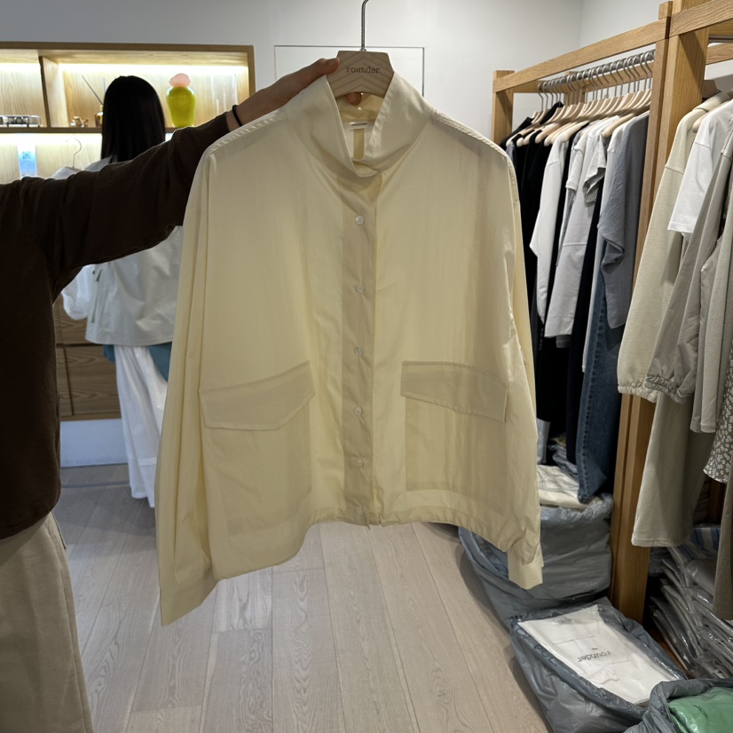 ROUNDER韓國東大門代購女裝新品熱賣職業時尚襯衫蕾絲衫口袋ROUNDER襯衫/蕾絲衫圖色2