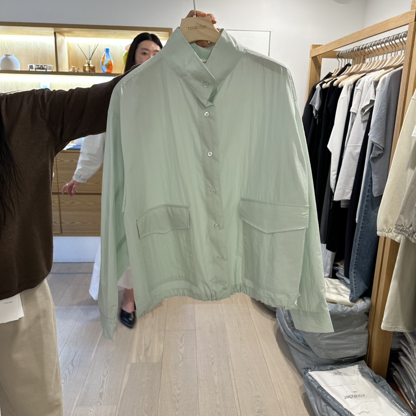 ROUNDER韓國東大門代購女裝新品熱賣職業時尚襯衫蕾絲衫口袋ROUNDER襯衫/蕾絲衫圖色3