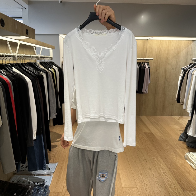 LEFANCY韓國東大門代購女裝新品熱賣26春夏職業人氣長袖T恤LEFANCY長袖T恤圖色1
