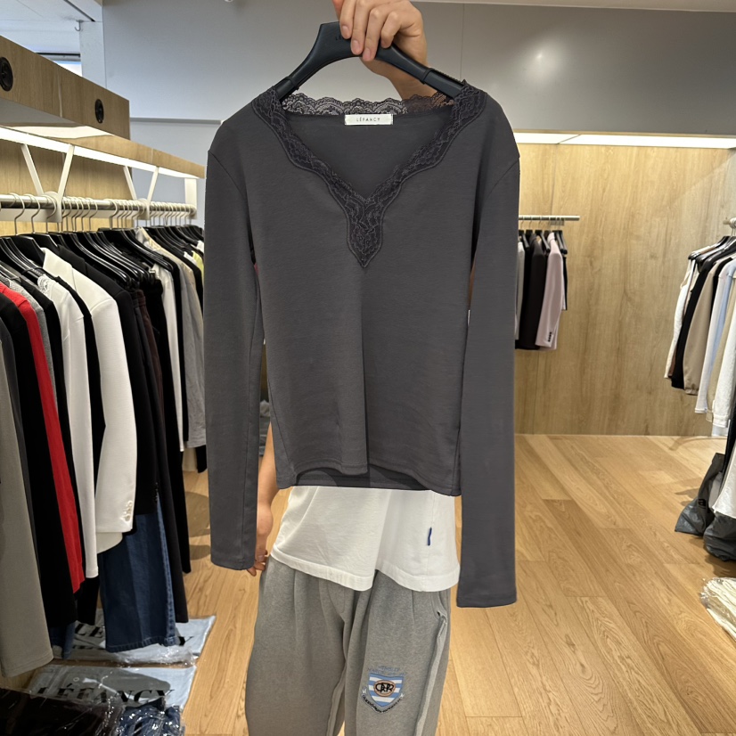 LEFANCY韓國東大門代購女裝新品熱賣26春夏職業人氣長袖T恤LEFANCY長袖T恤圖色2