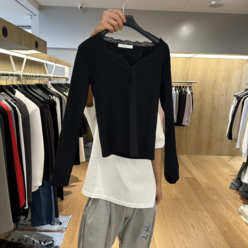 LEFANCY韓國東大門代購女裝新品熱賣26春夏職業人氣長袖T恤LEFANCY長袖T恤圖色3