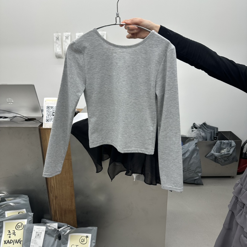 ENHANCE韓國東大門直郵女裝新品休閑人氣熱賣推薦長袖T恤ENHANCE/HOPESMORE長袖T恤圖色2