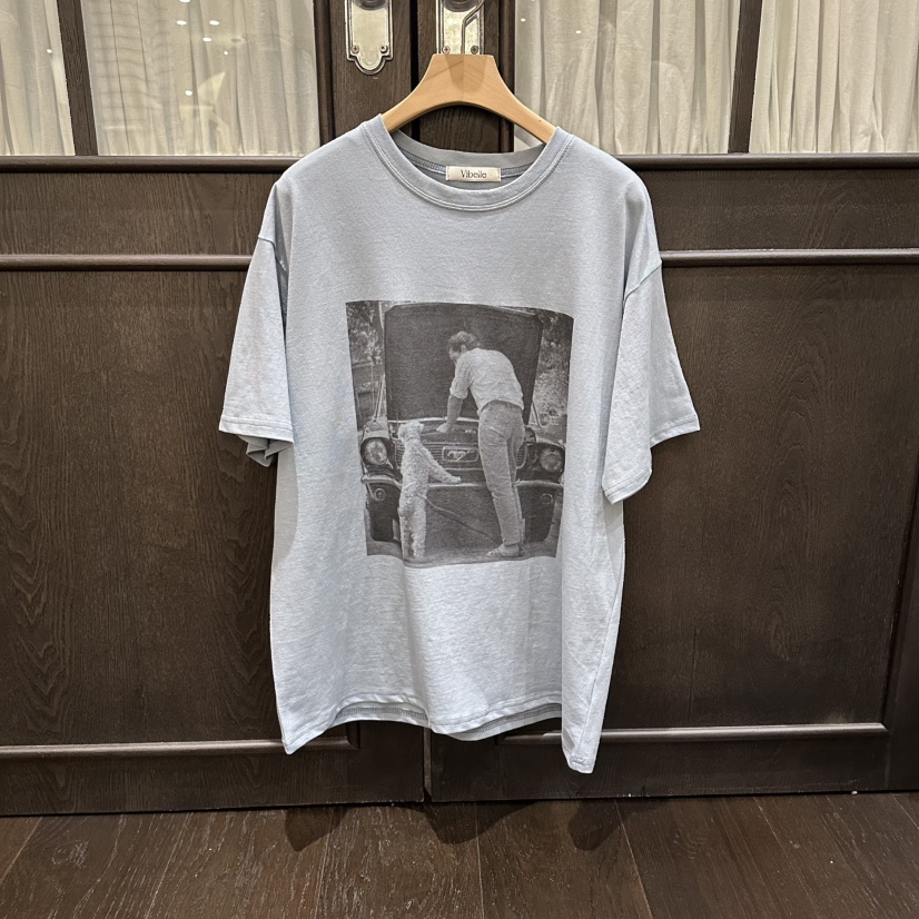 VIBELLE韓國直郵實拍女裝新款人氣26春夏休閑職業時尚T恤VIBELLET恤圖色2