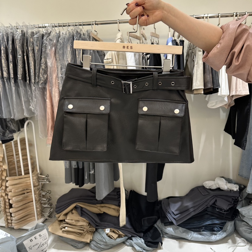 BES韓國直郵實拍女士新品人氣推薦26春夏時尚裙褲含腰帶口袋BES SEOUL裙褲圖色2
