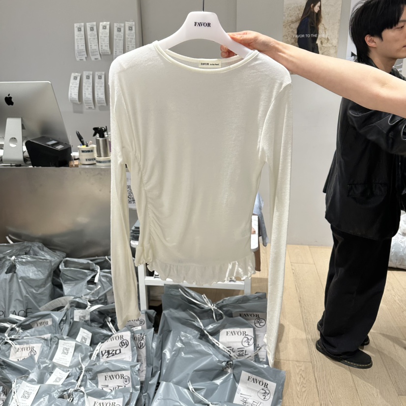 FAVOR-P韓國代購女士新品熱賣人氣休閑26春夏時尚長袖T恤FAVOR-P長袖T恤圖色1