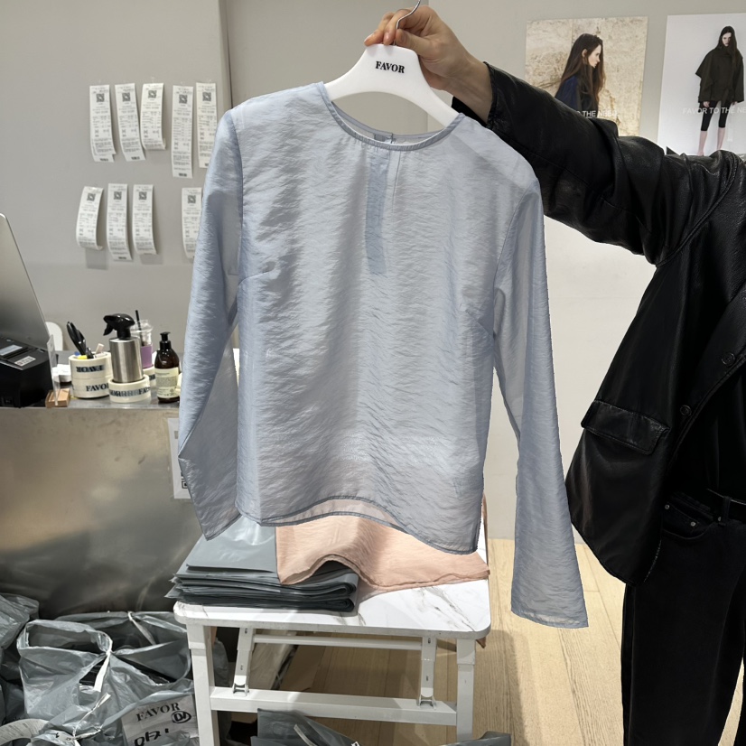 FAVOR-P韓國東大門代購女裝新款26春夏職業推薦襯衫蕾絲衫FAVOR-P襯衫/蕾絲衫圖色3