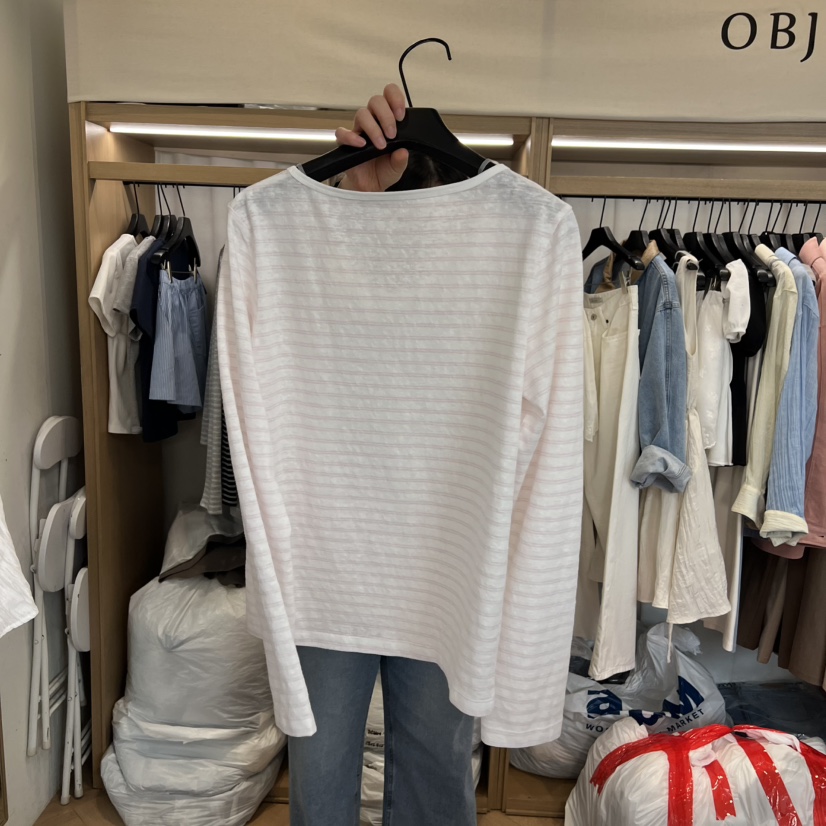 OBJET/LOVEUSU韓國代購女士新品休閑推薦人氣熱賣長袖T恤OBJET/LOVEUSU長袖T恤