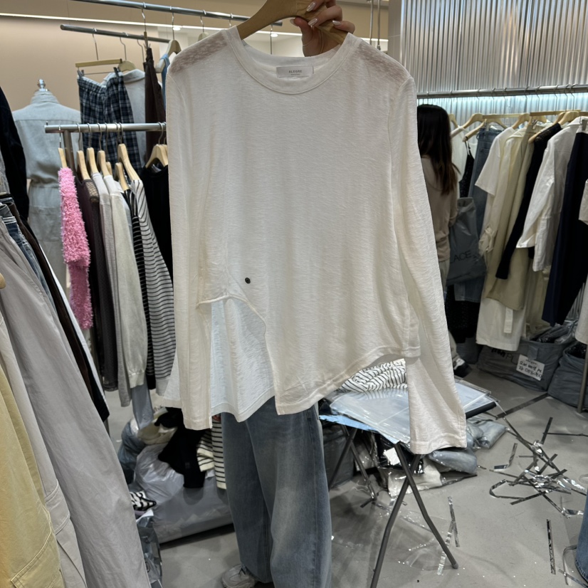 ALEGRE韓國代購女裝新款休閑26春夏熱賣時尚人氣推薦長袖T恤ALEGRE長袖T恤圖色1