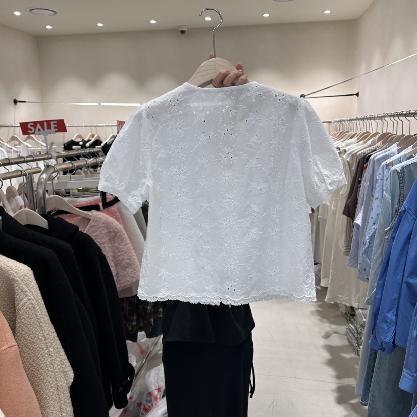 Color B韓國東大門直郵女士新款26春夏人氣時尚襯衫蕾絲衫Color B襯衫/蕾絲衫