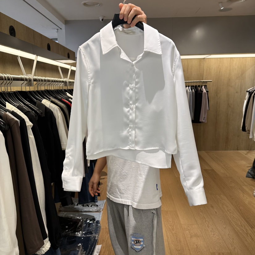 LEFANCY韓國東大門直郵女士新款熱賣休閑推薦襯衫蕾絲衫緞面LEFANCY襯衫/蕾絲衫圖色1