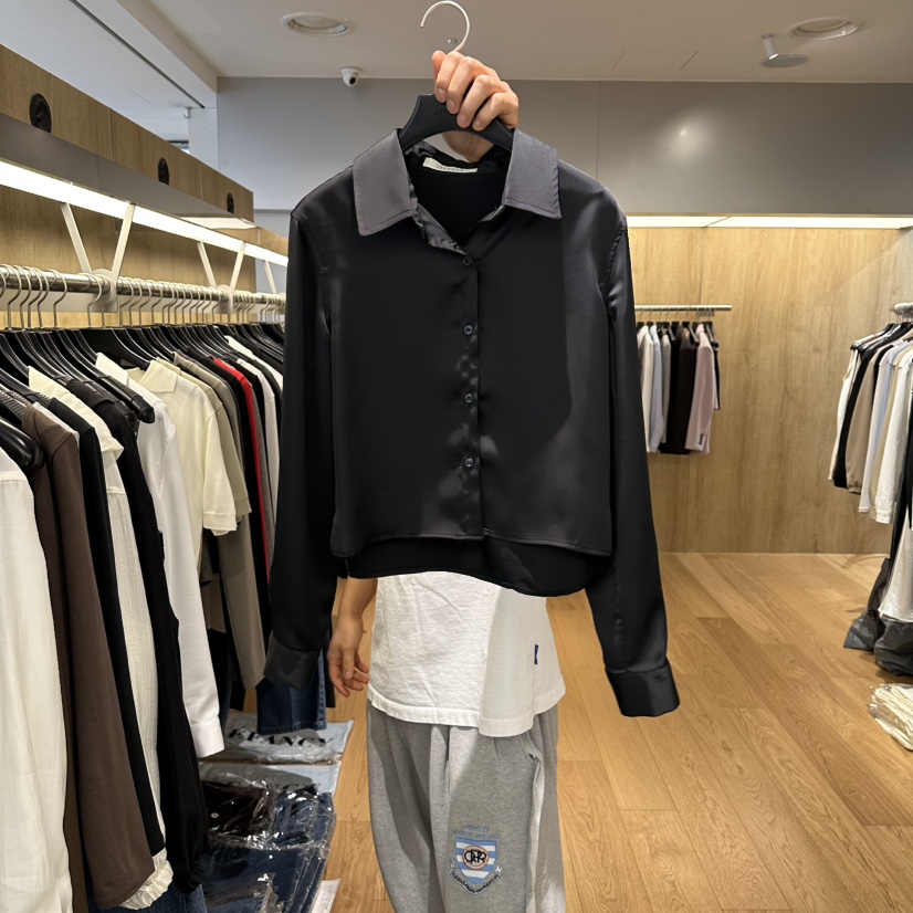 LEFANCY韓國東大門直郵女士新款熱賣休閑推薦襯衫蕾絲衫緞面LEFANCY襯衫/蕾絲衫圖色2