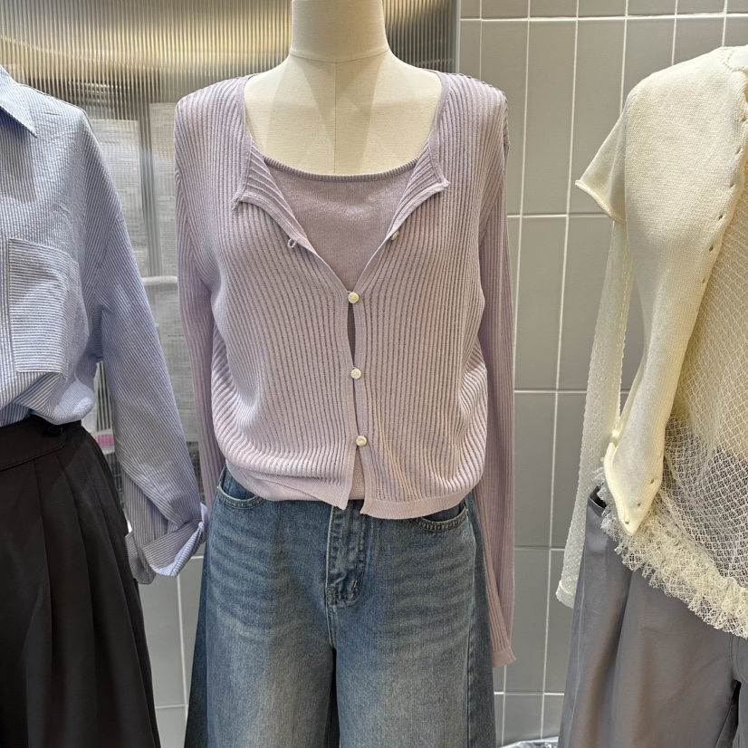 ALEGRE韓國直郵女士新款時尚熱賣26春夏套裝兩件套套裝開衫ALEGRE套裝圖色1