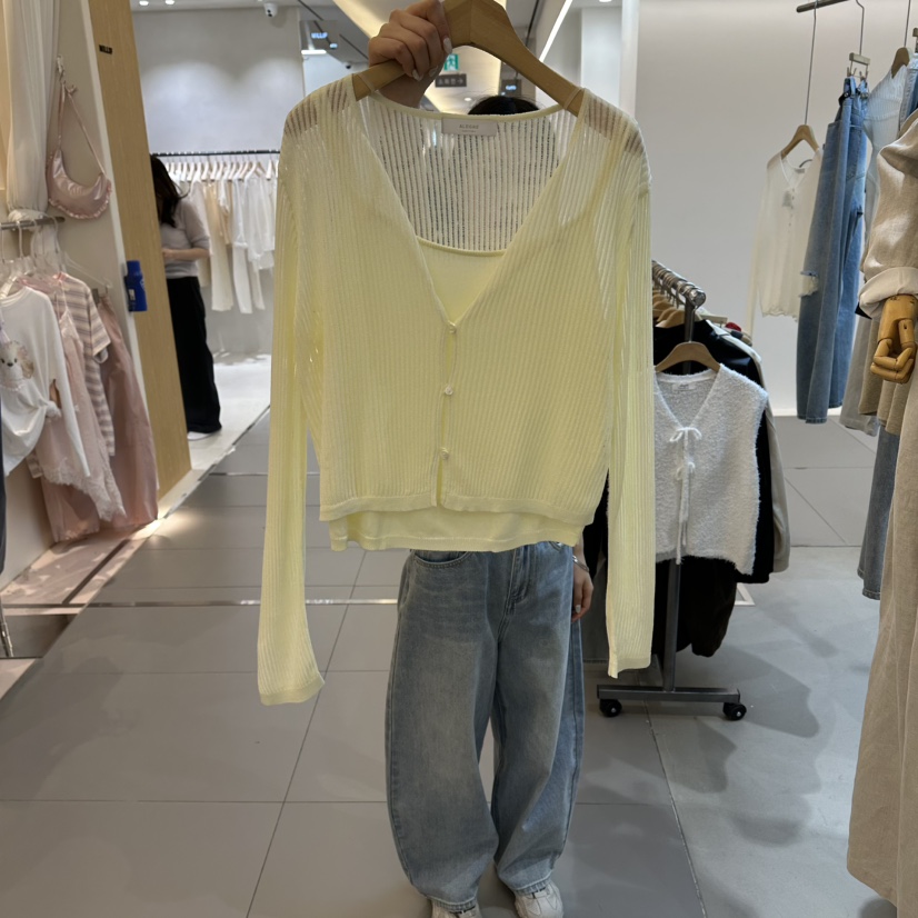 ALEGRE韓國直郵女士新款時尚熱賣26春夏套裝兩件套套裝開衫ALEGRE套裝圖色2