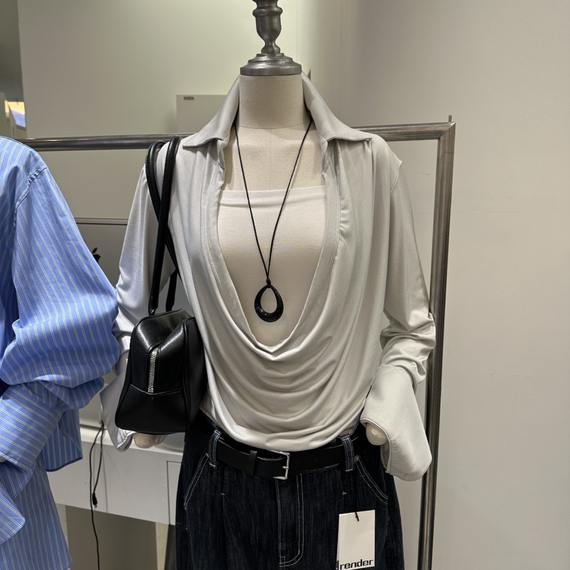 RENDER韓國東大門代購女士新款職業襯衫蕾絲衫不含內搭不含項鏈RENDER襯衫/蕾絲衫圖色3