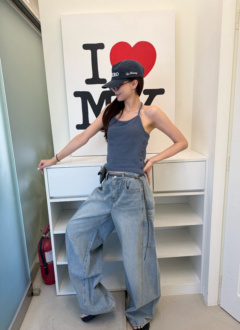 LUMIPLE韓國東大門直郵女士新款人氣熱賣推薦吊帶背心紐扣LUMIPLE吊帶/背心