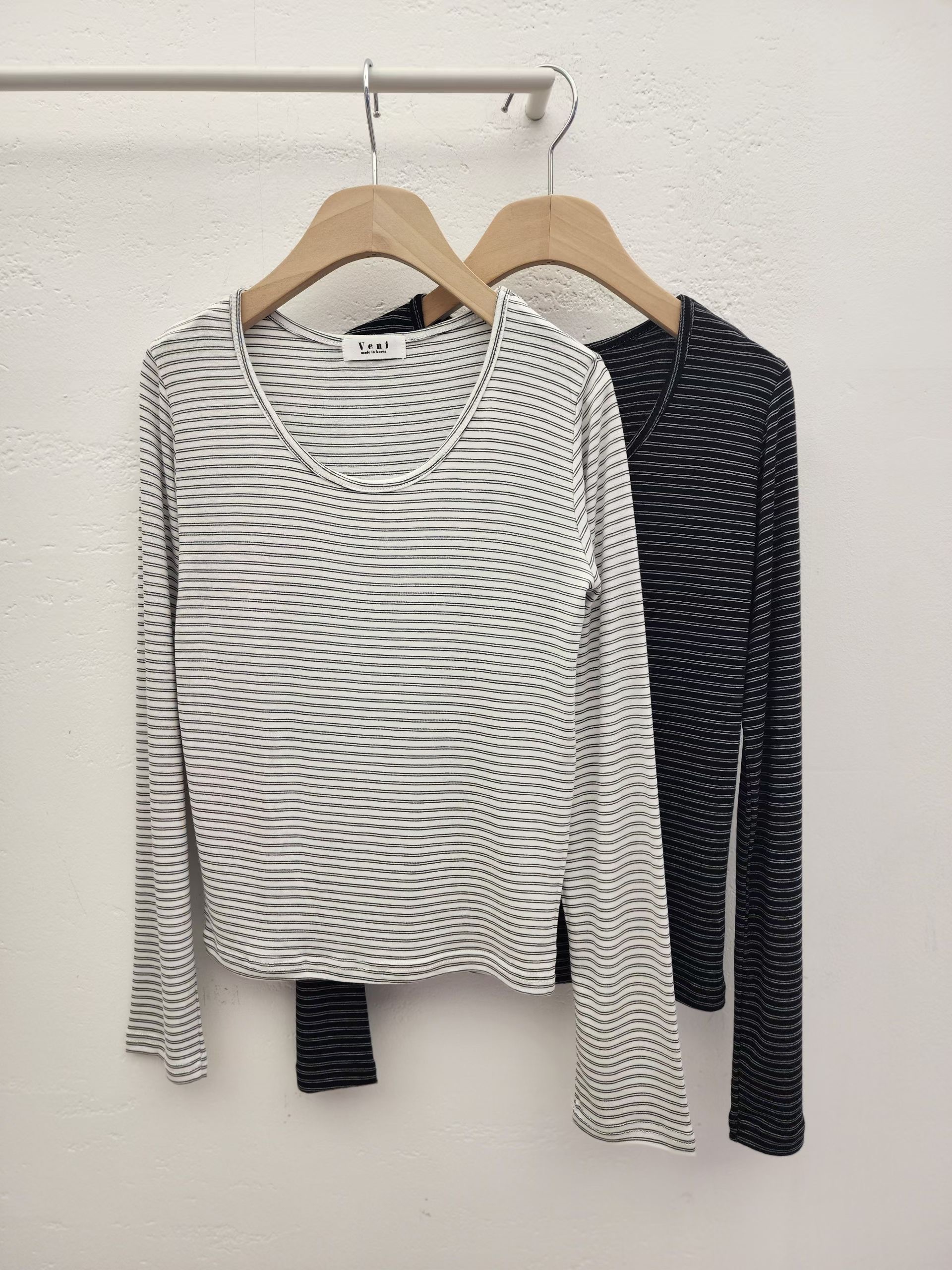 VENI韓國直郵女裝新品時尚熱賣推薦職業人氣26春夏長袖T恤VENI長袖T恤