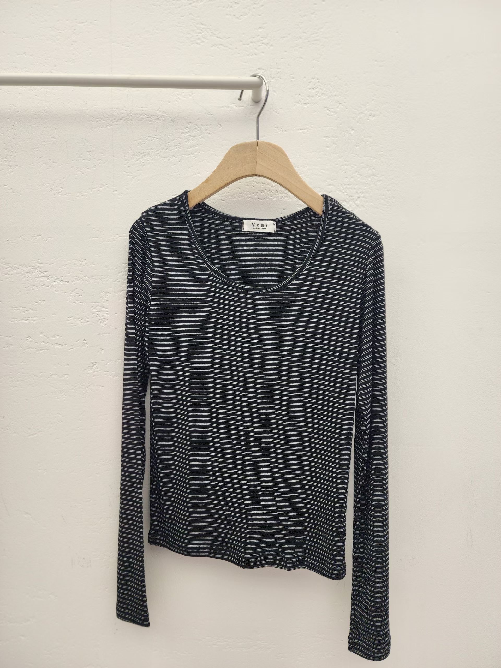 VENI韓國直郵女裝新品時尚熱賣推薦職業人氣26春夏長袖T恤VENI長袖T恤圖色2