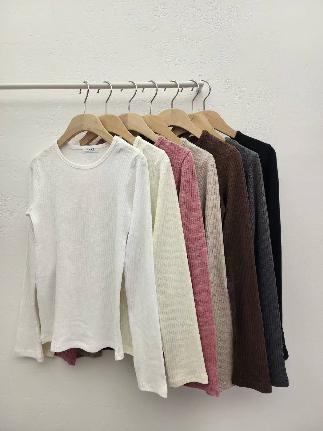 VENI東大門直郵女士新款推薦人氣休閑熱賣長袖T恤莫代爾棉質VENI長袖T恤圖色7左七色