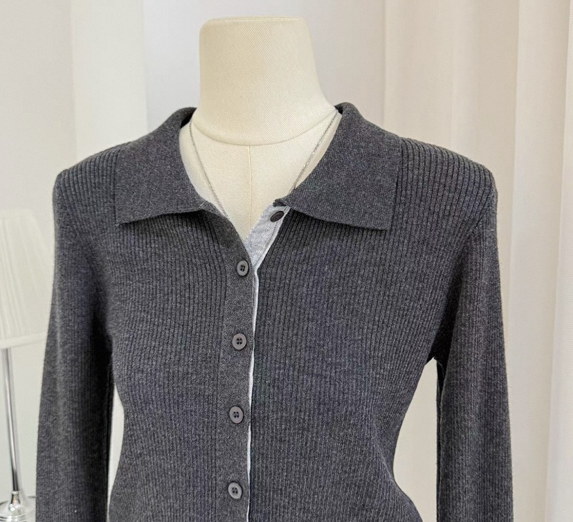 VIVANI韓國代購女裝新品時尚真品26春夏熱賣休閑針織衫羅紋VIVANI針織衫