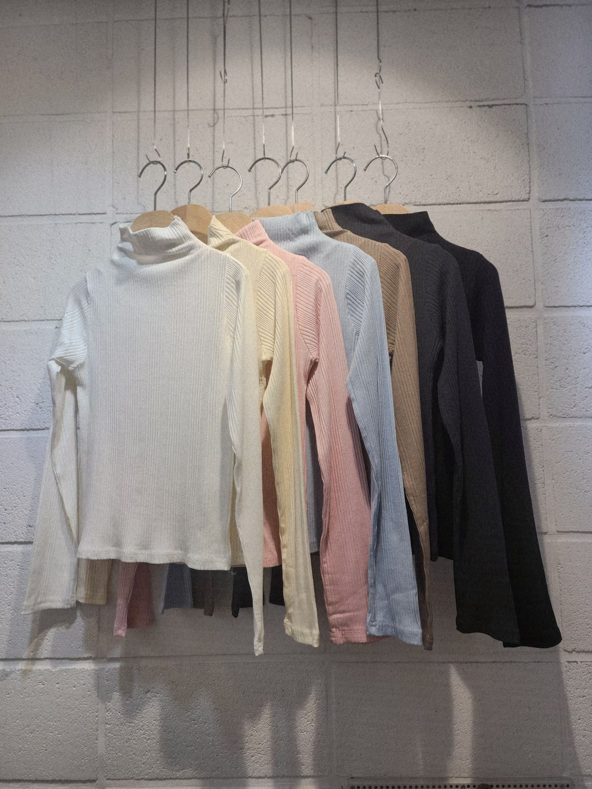 VENI東大門實拍女士新款休閑真品推薦長袖T恤奶油色莫代爾VENI長袖T恤圖色6左六色