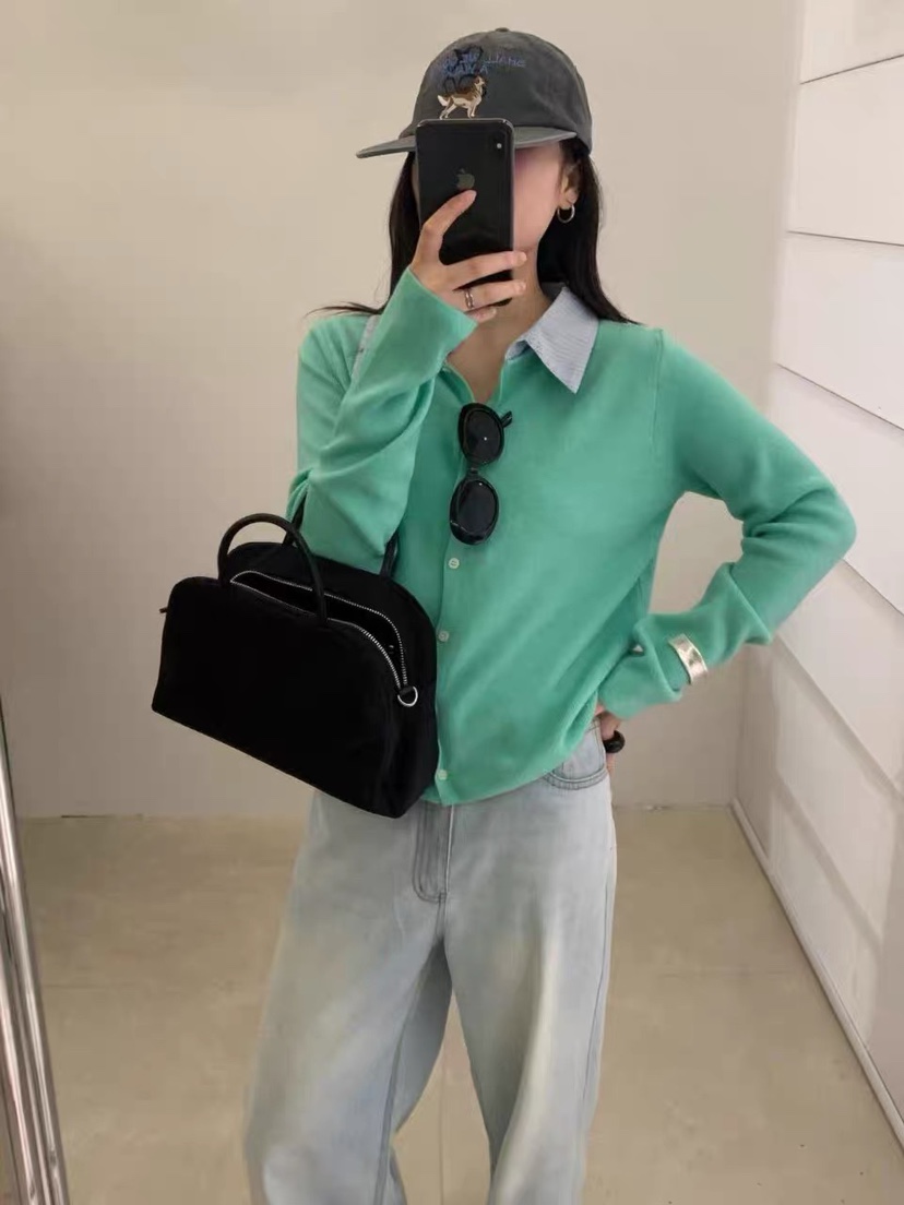 VIVANI韓國代購女士新品休閑熱賣26春夏針織衫假兩件開衫VIVANI針織衫