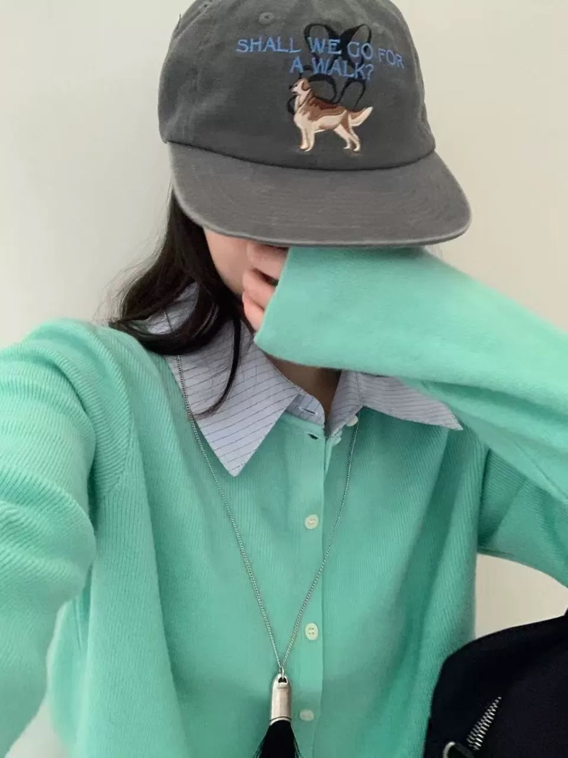 VIVANI韓國代購女士新品休閑熱賣26春夏針織衫假兩件開衫VIVANI針織衫