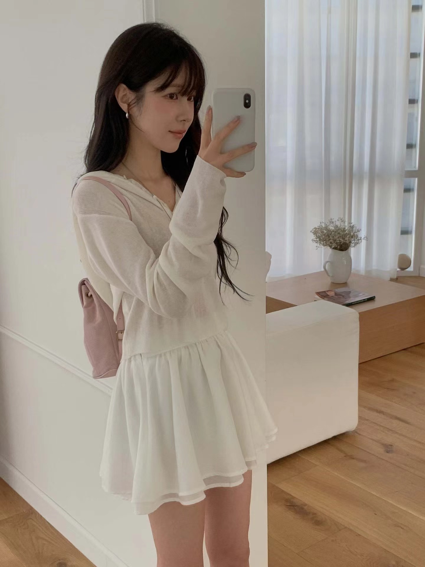 MIELLE-미엘르-OT韓國直郵女士新品時尚針織衫紐扣連帽MIELLE-미엘르-OT針織衫