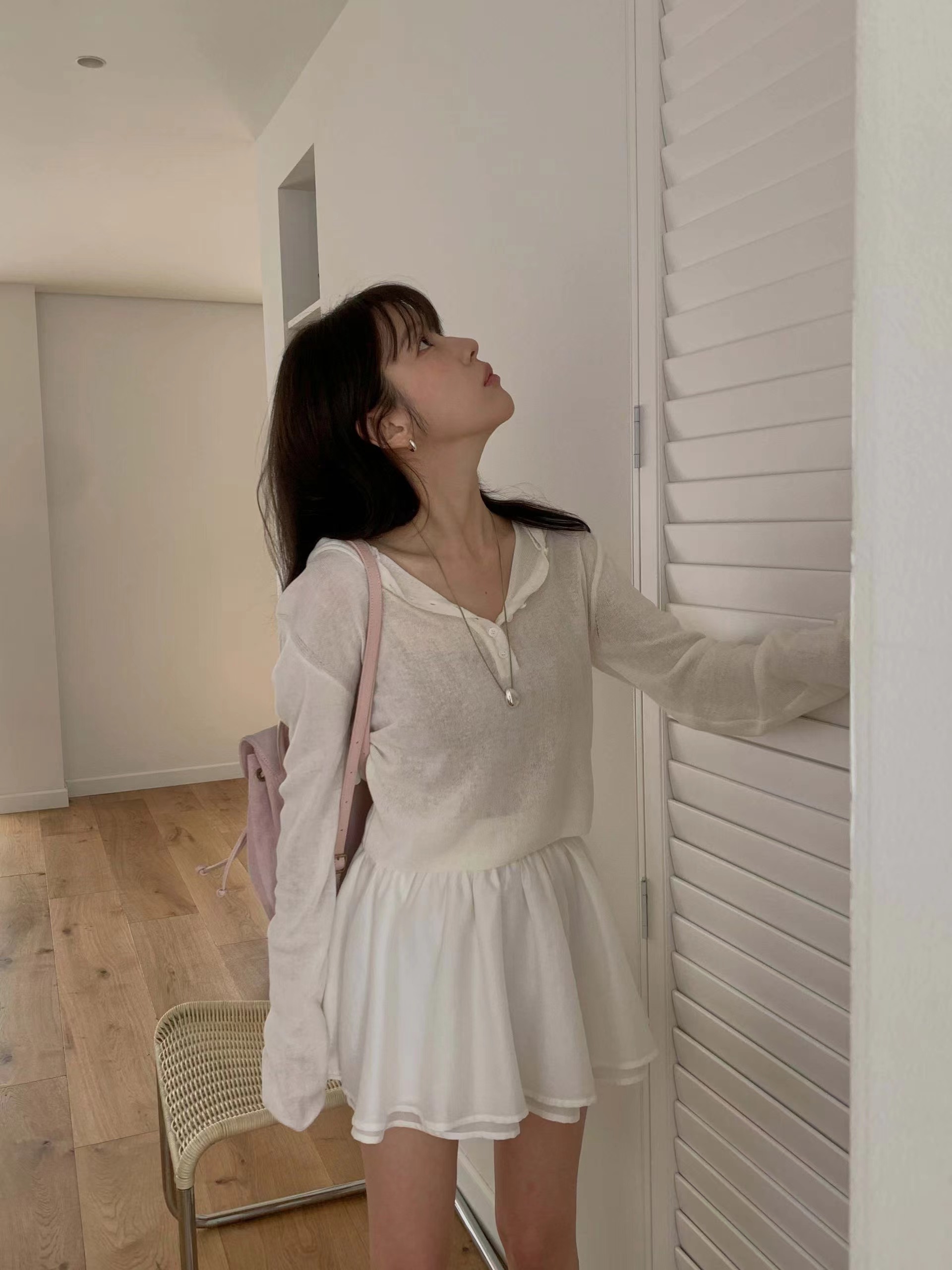 MIELLE-미엘르-OT韓國直郵女士新品時尚針織衫紐扣連帽MIELLE-미엘르-OT針織衫圖色1