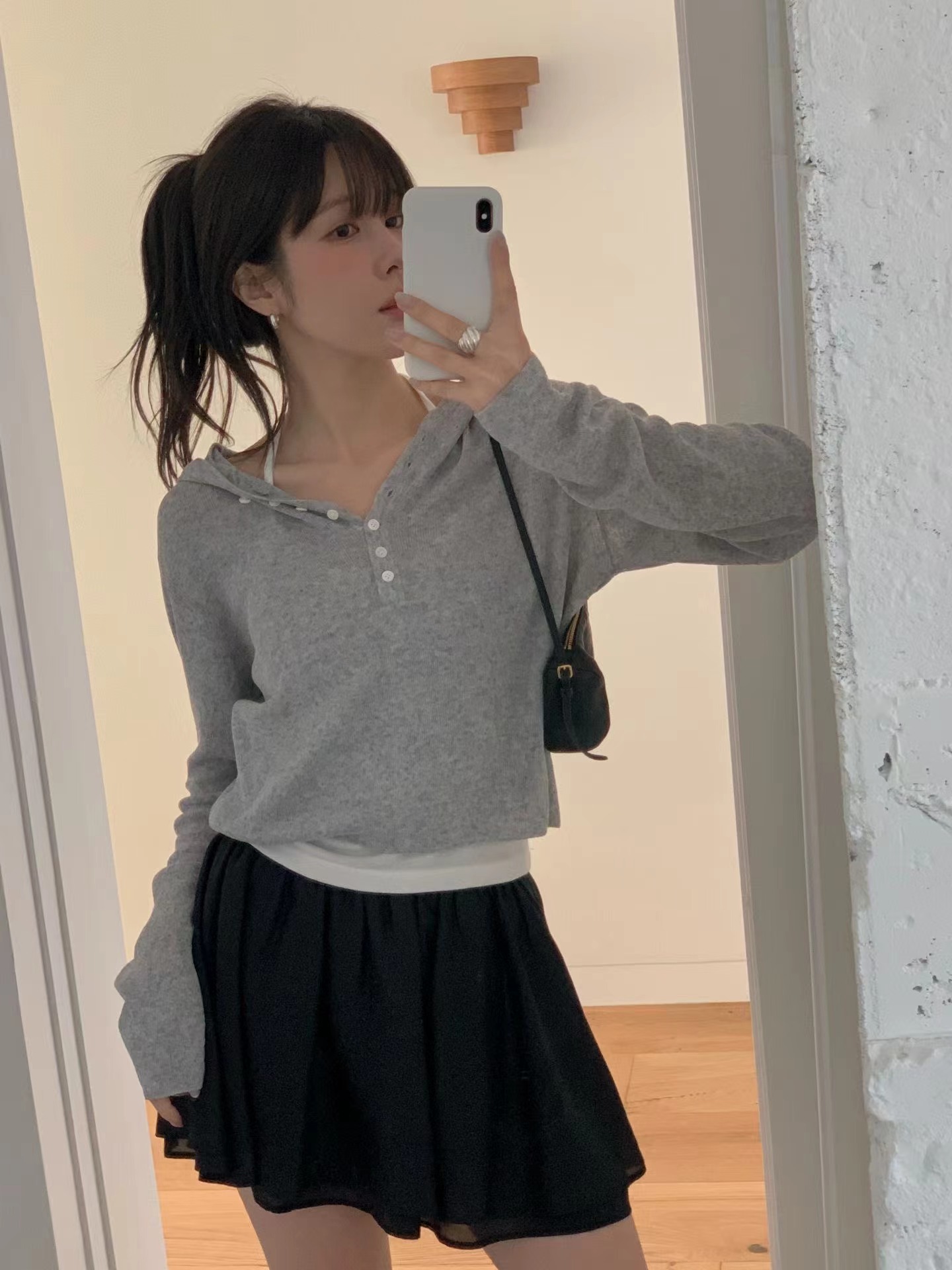 MIELLE-미엘르-OT韓國直郵女士新品時尚針織衫紐扣連帽MIELLE-미엘르-OT針織衫圖色2