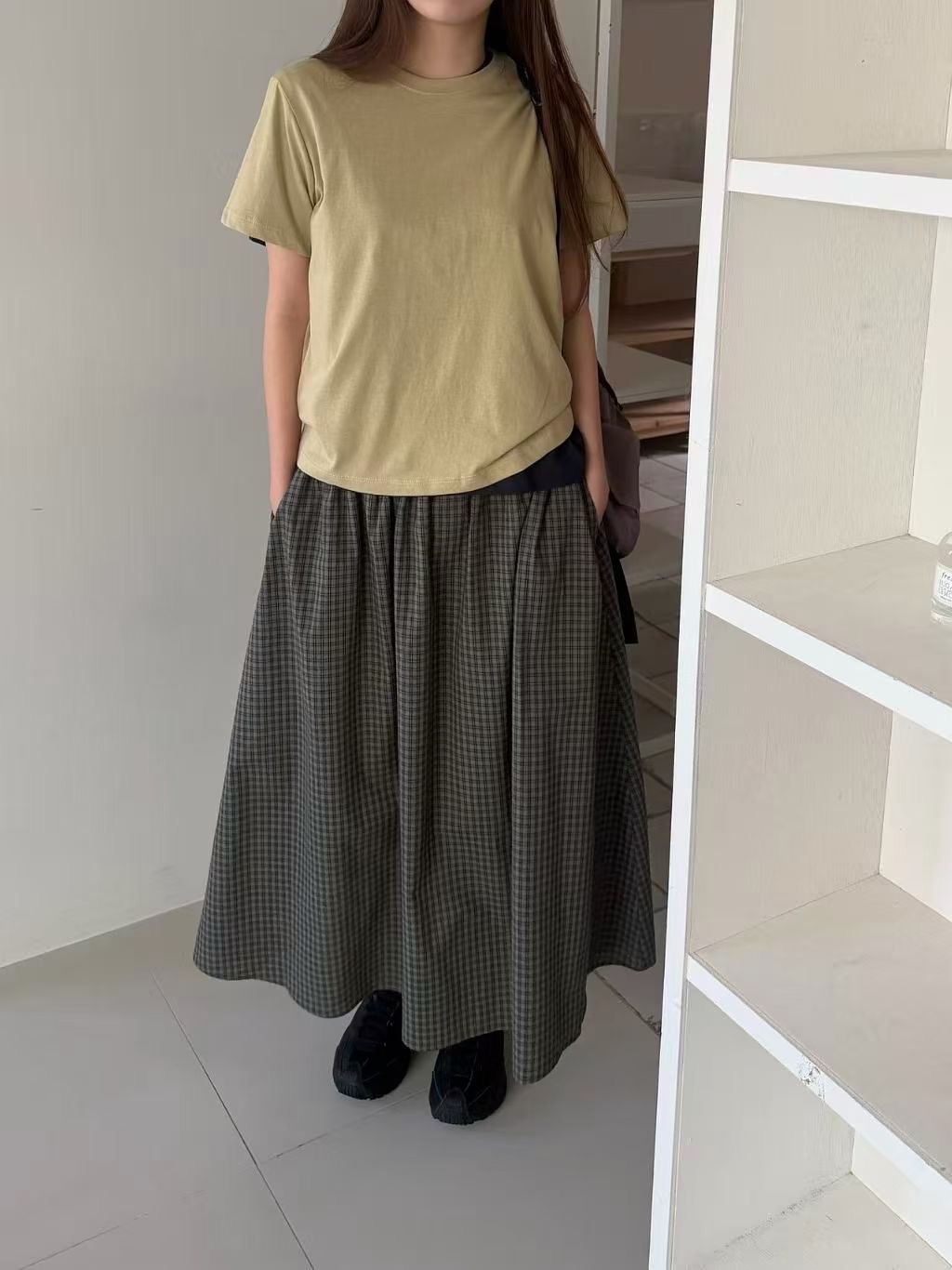 CAROLINE東大門直郵女士新品時尚26春夏休閑人氣職業長裙CARO_LINE長裙