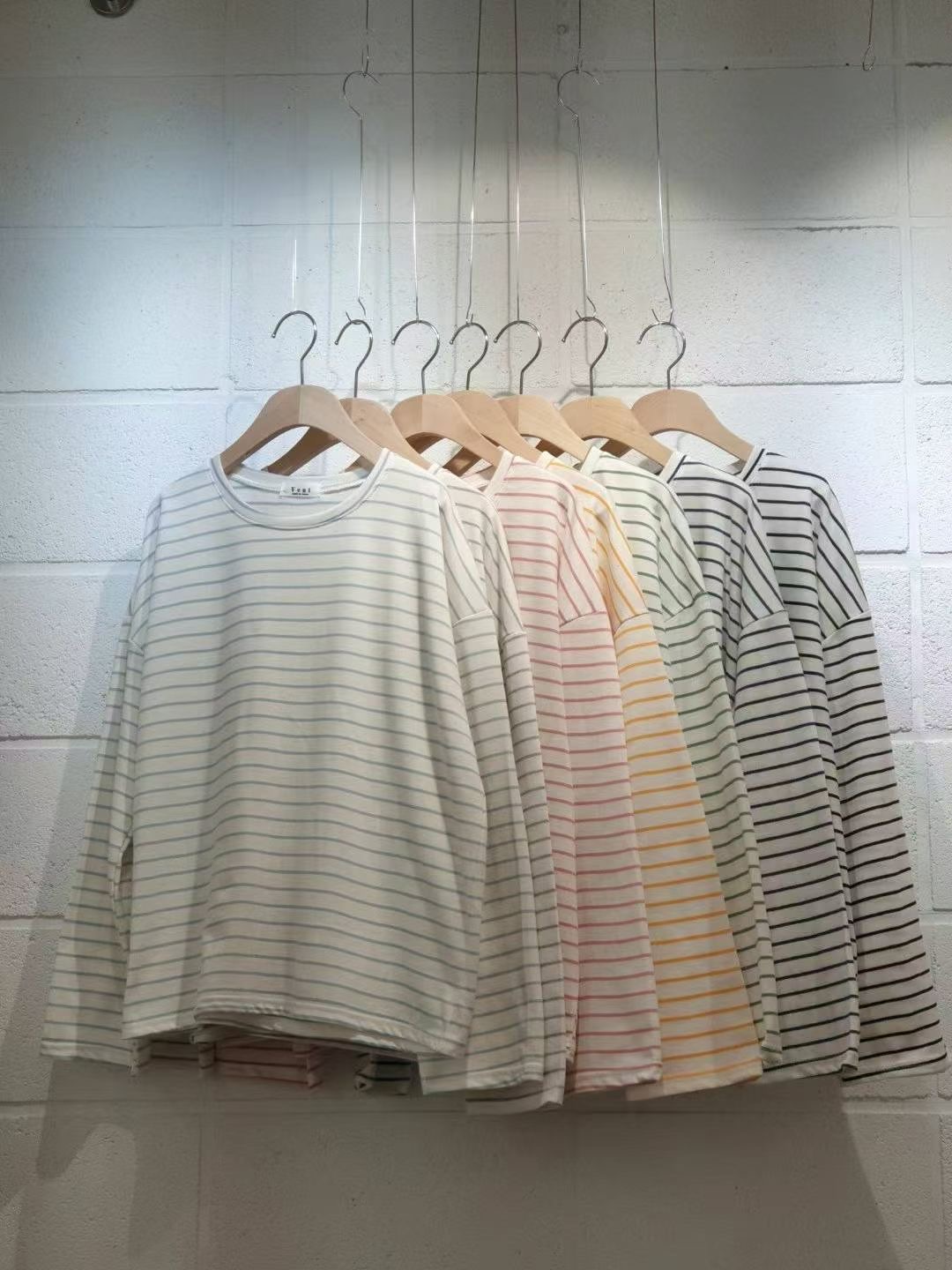 VENI東大門實拍女裝新款時尚26春夏推薦休閑人氣長袖T恤條紋VENI長袖T恤圖色7左七色